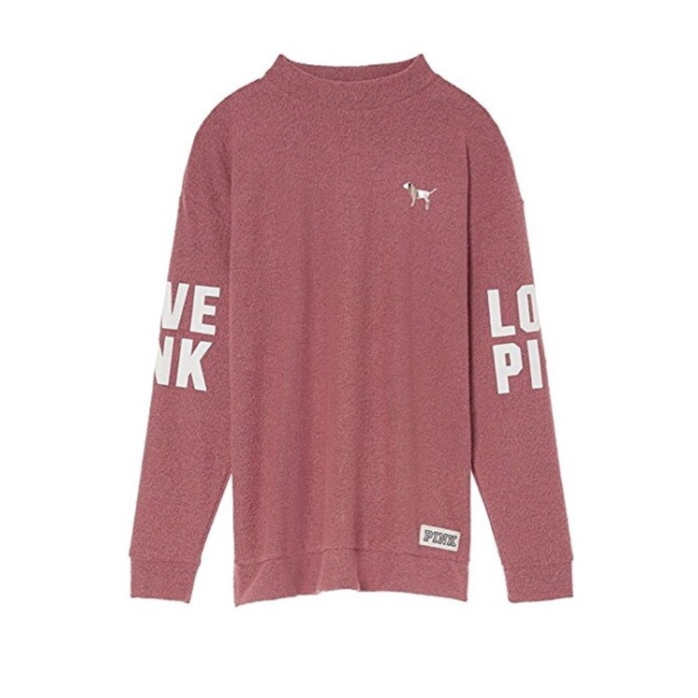 victoria’s secret pink stadium mock neck pullover